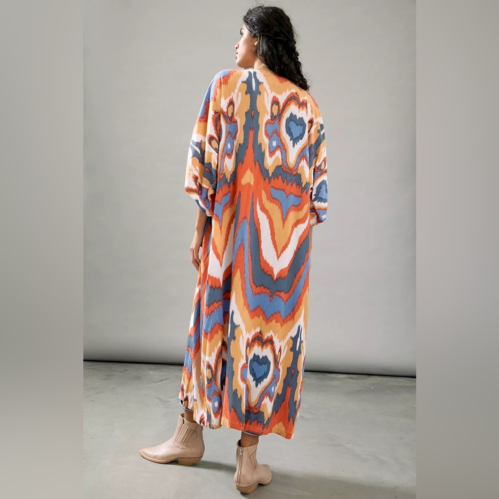 Anthropologie Bel Kazan Kyra Kimono Colorful One Size bohemian - Picture 3 of 13